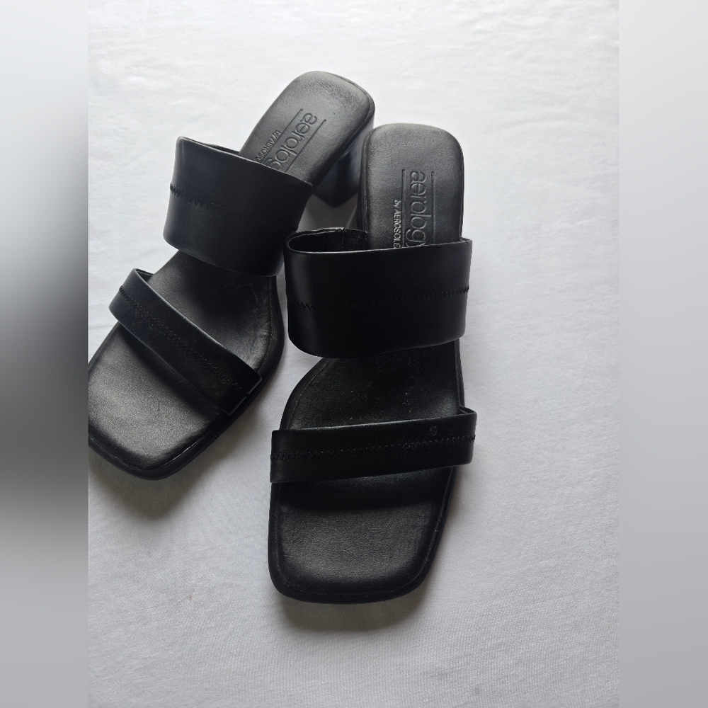 Aerosoles Black Slide Sandals
